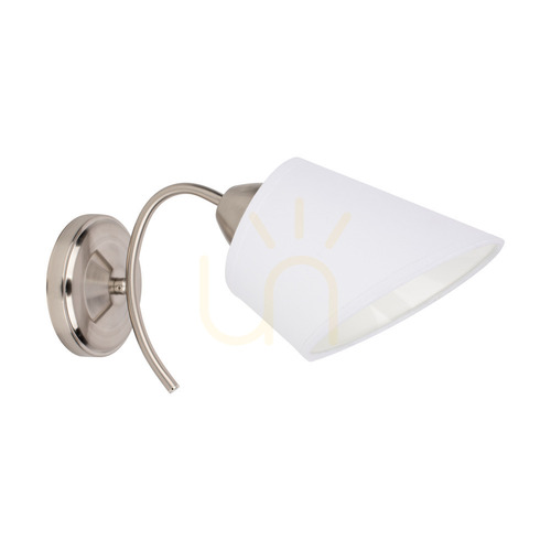 Check Mette Wall Sconce 1xE27 Max. 40W Satin Metal/White Lampshade 30 cm
