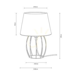Merano Table Lamp, 1xE27, Max. 25W, Black Metal/Black PVC Cable/Black Lampshade, Ø20 cm small 3
