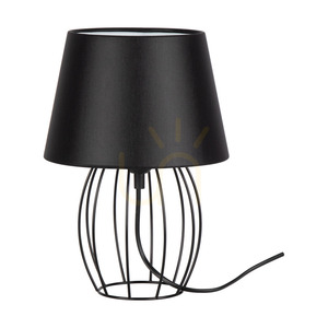 Merano Table Lamp, 1xE27, Max. 25W, Black Metal/Black PVC Cable/Black Lampshade, Ø20 cm small 0