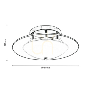 Minnesota Ceiling Light, 1xLED, 3000K, 22W, Chrome Metal/White-Transparent Glass, Ø45 cm small 5