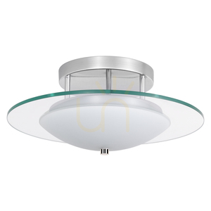 Minnesota Ceiling Light, 1xLED, 3000K, 22W, Chrome Metal/White-Transparent Glass, Ø45 cm small 0