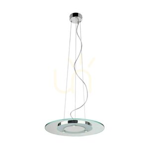 Minnesota Pendant Light, Includes 1x 3000K 22W LED, Chrome Metal/White-Transparent Glass, Ø45 cm small 0