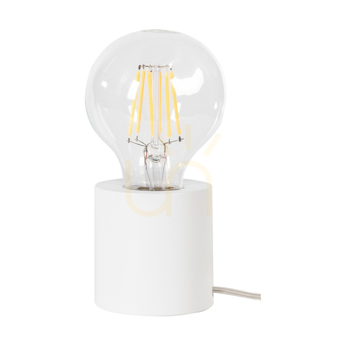 Check Minnie Table Lamp, 1xE27, Max. 25W, White Beech Wood, Transparent PVC Cable, Ø8 cm