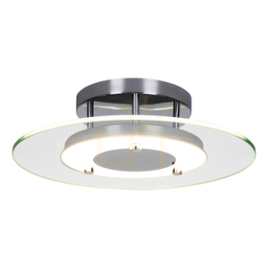 Minnesota Ceiling Light, 1xLED, 3000K, 22W, Chrome Metal/White-Transparent Glass, Ø45 cm small 1