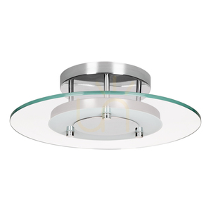 Minnesota Ceiling Light, 1xLED, 3000K, 22W, Chrome Metal/White-Transparent Glass, Ø45 cm small 0