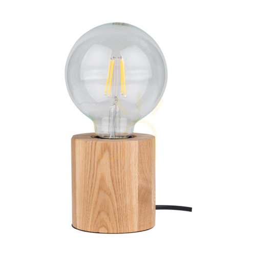 Check Minnie Table Lamp, 1xE27, Max. 25W, Oiled Oak/Black, PVC Cable, Ø8 cm