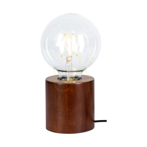 Minnie Table Lamp, 1xE27, Max. 25W, Beech and Walnut Wood / Black PVC Cable, Ø8 cm small 1