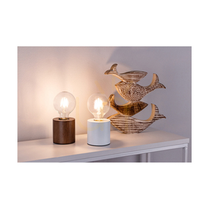 Minnie Table Lamp, 1xE27, Max. 25W, Beech and Walnut Wood / Black PVC Cable, Ø8 cm small 2