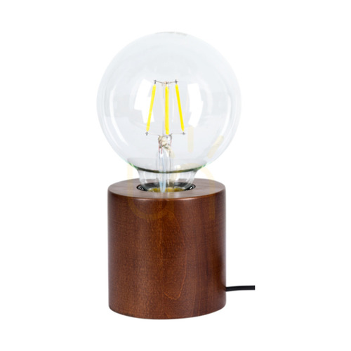 Check Minnie Table Lamp, 1xE27, Max. 25W, Beech and Walnut Wood / Black PVC Cable, Ø8 cm