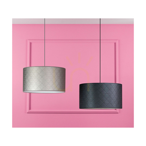 Mirabella Pendant Light, 1xE27, Max. 60W, Chrome Metal/Anthracite Braided Cable/Brown Lampshade, Ø50 cm small 1