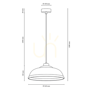 Molde Pendant Light, 1xE27, Max. 60W, Beech and Walnut Wood / Transparent PVC Cable / White Glass Shade, Ø34 cm small 2