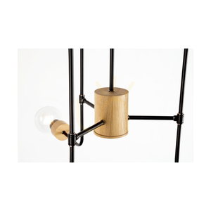 Montix Ceiling Light, 6xE27, Max. 40W, Oiled Oak/Black Metal, Ø73 cm small 2