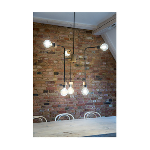 Montix Ceiling Light, 6xE27, Max. 40W, Oiled Oak/Black Metal, Ø73 cm small 3