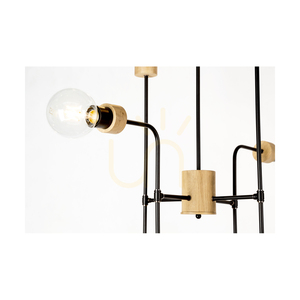 Montix Ceiling Light, 8xE27, Max. 40W, Oiled Oak/Black Metal, Ø73 cm small 3