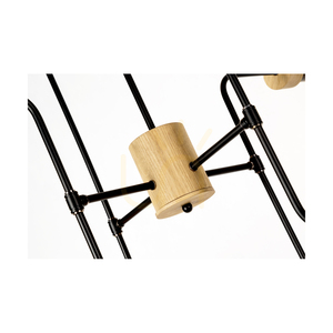 Montix Ceiling Light, 8xE27, Max. 40W, Oiled Oak/Black Metal, Ø73 cm small 4