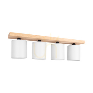 Morris Ceiling Light 4xE27 Max. 25W Oiled Oak/Gray Lampshade 75 cm small 0