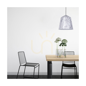 Natura Pendant Light, 1xE27, Max. 60W, Chrome Metal / Transparent PVC Cable / Black-White-Gray Metal Shade, Ø33 cm small 3