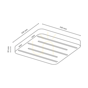 Neele Ceiling Light, 5xLED, 3000K, 19.5W, Beech and Walnut Wood, 34 cm small 2