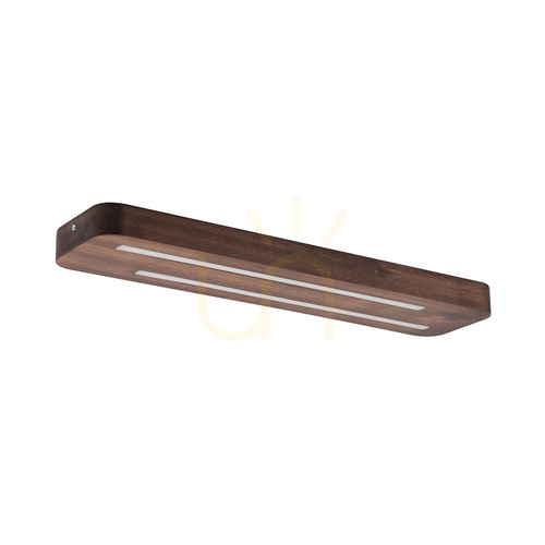 Check Neele Ceiling Light, 2xLED, 3000K, 12W, Beech and Walnut Wood, 55 cm