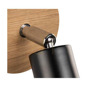 Negro Wall Sconce 1xE27 Max. 25W Oiled Oak/Black Metal 13 cm small 2