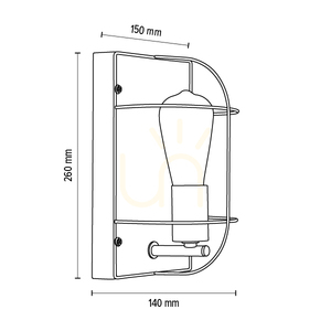 Netuno Wall Sconce, 1xE27, Max. 15W LED, Brown-Stained Pine / Black Metal / Gold Metal Shade, 15 cm small 5