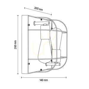 Netuno Wall Sconce / Ceiling Light 2xE27 Max. 15W LED Oiled Oak / Black Metal 30 cm small 4