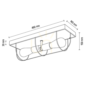 Netuno Wall Sconce / Ceiling Light 2xE27 Max. 15W LED Oiled Oak / Black Metal 46 cm small 6