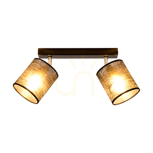 Nevoa Ceiling Light, 2xE27, Max. 25W, Black-Chrome Metal/Black Lampshade, 52 cm small 1