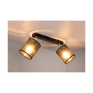 Nevoa Ceiling Light, 2xE27, Max. 25W, Black-Gold Metal/Black Shade, 52 cm small 5