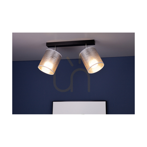 Nevoa Ceiling Light, 2xE27, Max. 25W, Black-Chrome Metal/Silver, 52 cm Shade small 2