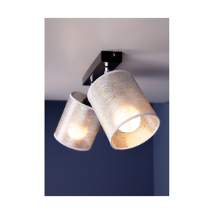 Nevoa Ceiling Light, 2xE27, Max. 25W, Black-Chrome Metal/Silver, 52 cm Shade small 3