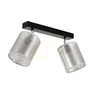 Nevoa Ceiling Light, 2xE27, Max. 25W, Black-Chrome Metal/Silver, 52 cm Shade small 0