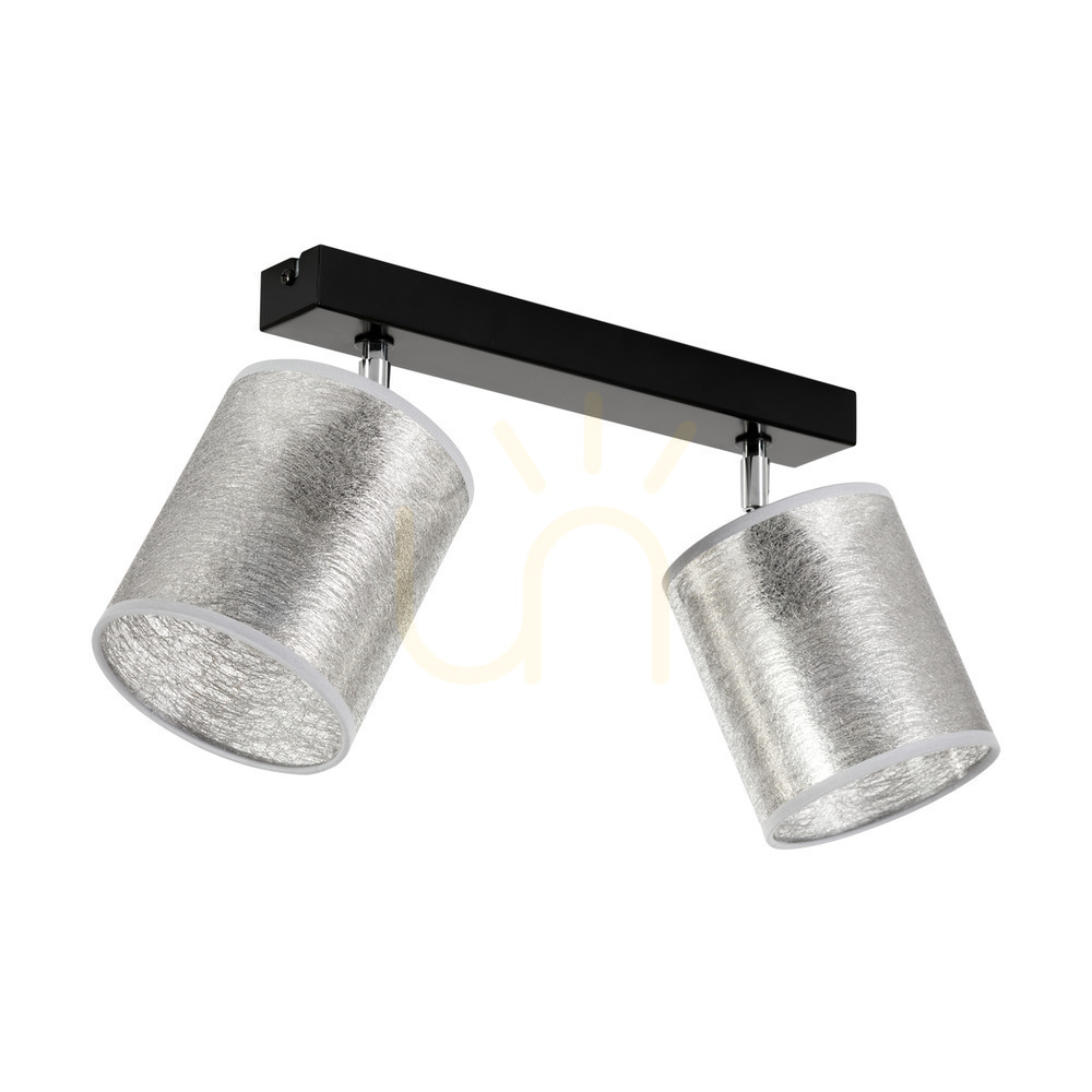 Nevoa Ceiling Light, 2xE27, Max. 25W, Black-Chrome Metal/Silver, 52 cm Shade