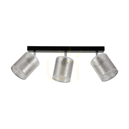 Check Nevoa Ceiling Light, 3xE27, Max. 25W, Black-Chrome Metal/Silver, 67 cm Shade