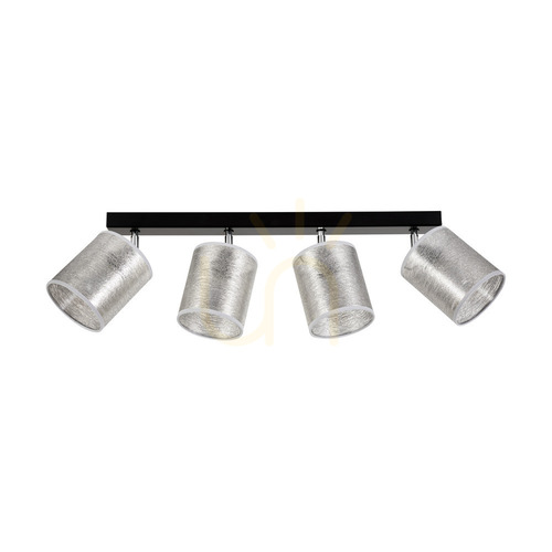 Check Nevoa Ceiling Light, 4xE27, Max. 25W, Black-Chrome Metal/Silver, 90 cm Shade