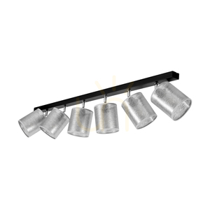 Nevoa Ceiling Light, 6xE27, Max. 25W, Black-Chrome Metal/Silver, 127 cm Lampshade small 2