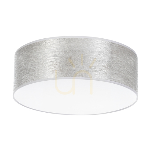 Check Nevoa Ceiling Light, 3xE27, Max. 25W, White Metal/Silver, Lampshade Ø38 cm
