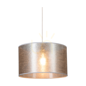 Nevoa Pendant Light, 1xE27, Max. 60W, Black Metal/Transparent PVC Cable/Silver Lampshade, Ø40 cm small 3