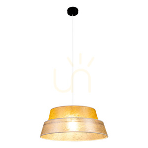 Nevoa Pendant Light, 1xE27, Max. 60W, Black Metal / Transparent PVC Cable / Silver-Gold Lampshade, Ø50 cm small 1
