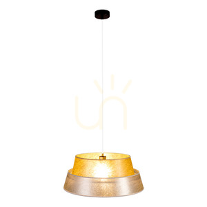 Nevoa Pendant Light, 1xE27, Max. 60W, Black Metal / Transparent PVC Cable / Silver-Gold Lampshade, Ø50 cm small 2