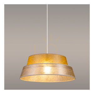 Nevoa Pendant Light, 1xE27, Max. 60W, Black Metal / Transparent PVC Cable / Silver-Gold Lampshade, Ø50 cm small 3