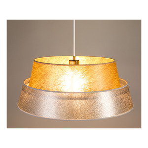 Nevoa Pendant Light, 1xE27, Max. 60W, Black Metal / Transparent PVC Cable / Silver-Gold Lampshade, Ø50 cm small 4