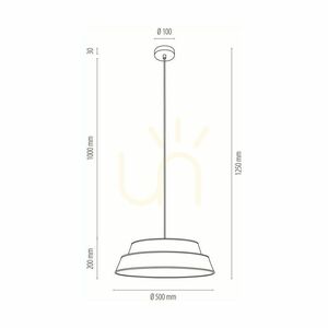 Nevoa Pendant Light, 1xE27, Max. 60W, Black Metal / Transparent PVC Cable / Silver-Gold Lampshade, Ø50 cm small 5