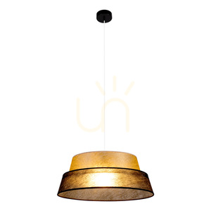Nevoa Pendant Light, 1xE27, Max. 60W, Black Metal / Transparent PVC Cable / Black and Gold Lampshade, Ø50 cm small 1