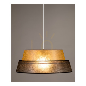 Nevoa Pendant Light, 1xE27, Max. 60W, Black Metal / Transparent PVC Cable / Black and Gold Lampshade, Ø50 cm small 3