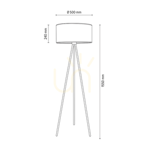 Nevoa Floor Lamp 1xE27 Max. 40W Black Metal/Black PVC Cable/Black Lampshade Ø50 cm small 4