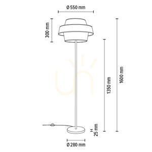 Nevoa Floor Lamp 1xE27 Max. 40W Black Metal/Black PVC Cable/Black-Gold-Silver Lampshade Ø55 cm small 3