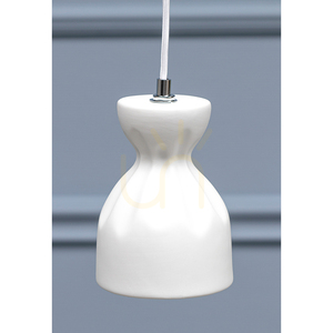 Noelle Pendant Light, 7xE14, Max. 40W, Chrome Metal/White Ceramic Shades, Ø38 cm small 2