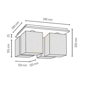 Norman Ceiling Light, 4xE27, Max. 25W, Chrome Metal small 2