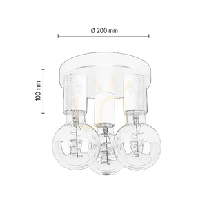 Notri Ceiling Light, 3xE27, Max. 15W LED, Birch/Black Metal, Ø20 cm small 4